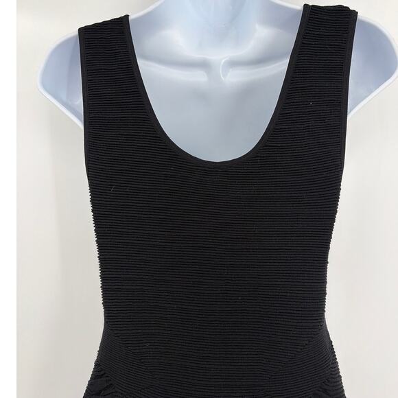 Aura Ruched Bodycon Dress Sz L/XL Ribbed Waffle Shapewar Club Minimalist Travel - Picture 7 of 8